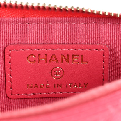 Chanel Caviar Quilted Flap Zip Card Holder Dark Pink 6 of 13