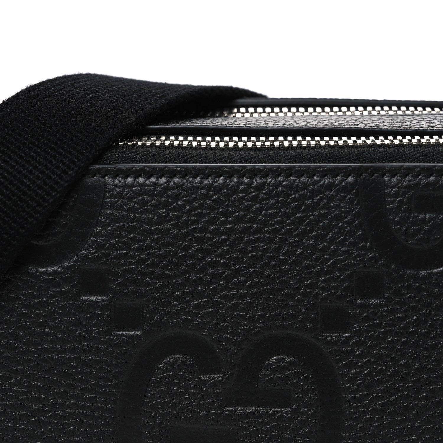 Gucci Piuma Calfskin Jumbo GG Embossed Super Mini Messenger Bag Black 8 of 10