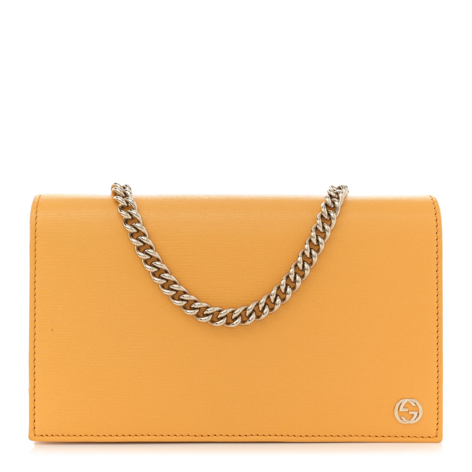 Gucci Textured Calfskin Medium Betty Chain Wallet Yellow 1 of 13