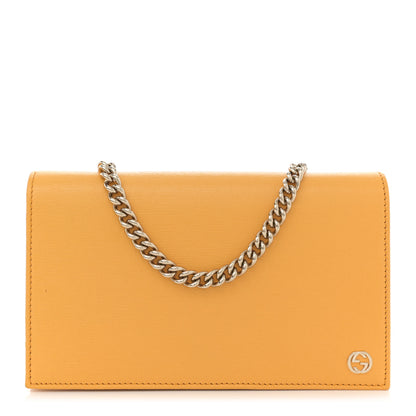 Gucci Textured Calfskin Medium Betty Chain Wallet Yellow 1 of 13