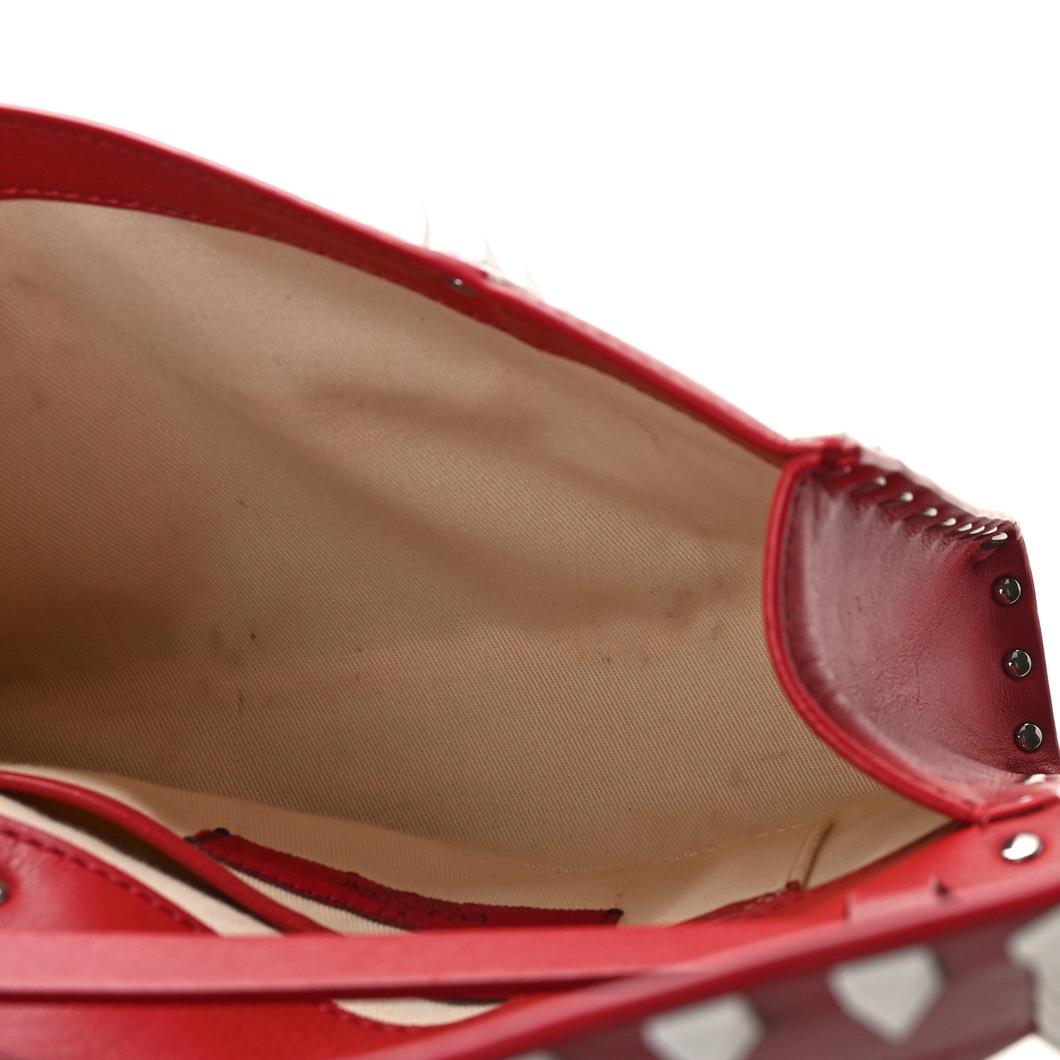 Valentino Garavani Vitello Colorblock Medium Free Rockstud Flip Lock Crossbody Bag Rosso Valentino Optic White 5 of 9