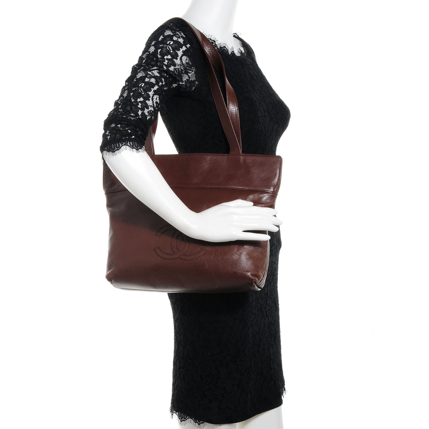 Leather CC Tote Brown