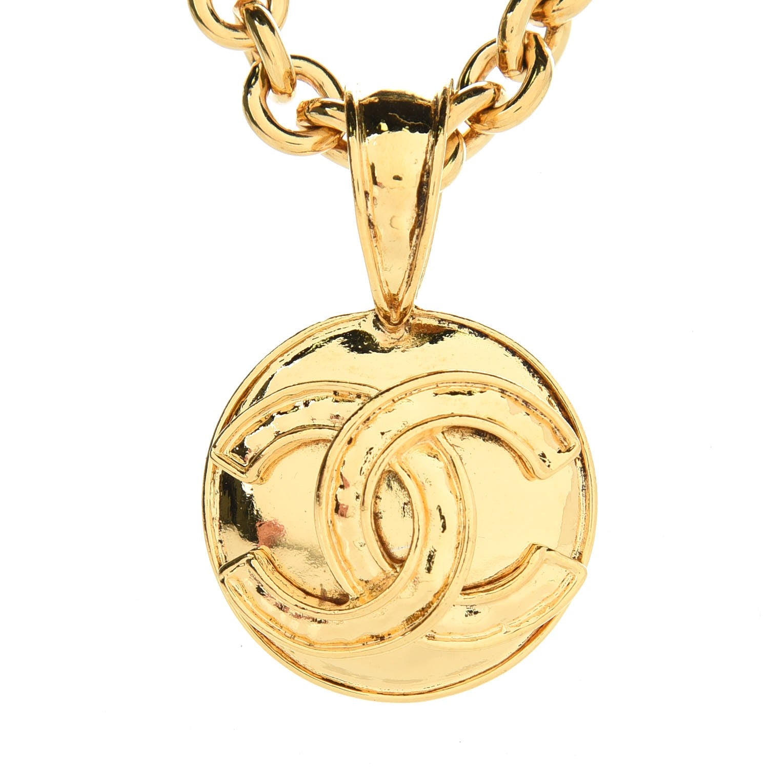 Chanel CC Pendant Necklace Gold 5 of 7