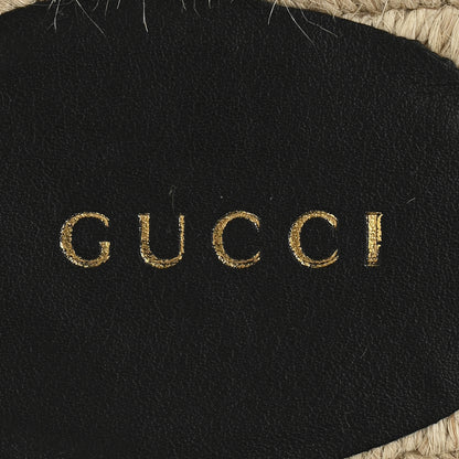 Gucci Monogram Matelasse GG Marmont Espadrille 20mm Slide Sandals 37.5 Beige Ebony Black 8 of 9