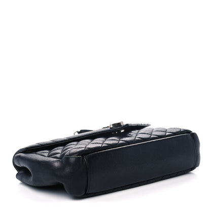 Saint Laurent Sheepskin Tri-Quilt Monogram Medium College Bag Black 4 of 16