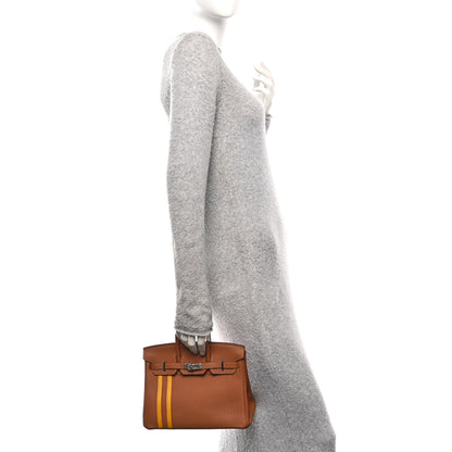Hermes Togo Swift Officier Birkin 25 Gold Ambre 2 of 13