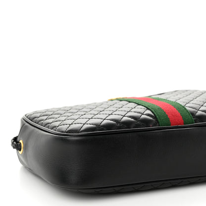 Gucci Calfskin Web Trapuntata Small GG Shoulder Bag Black 9 of 11