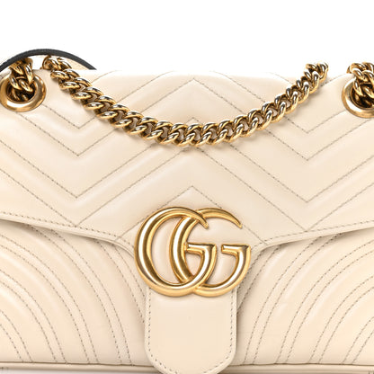 Gucci Calfskin Matelasse Small GG Marmont Shoulder Bag White 8 of 11