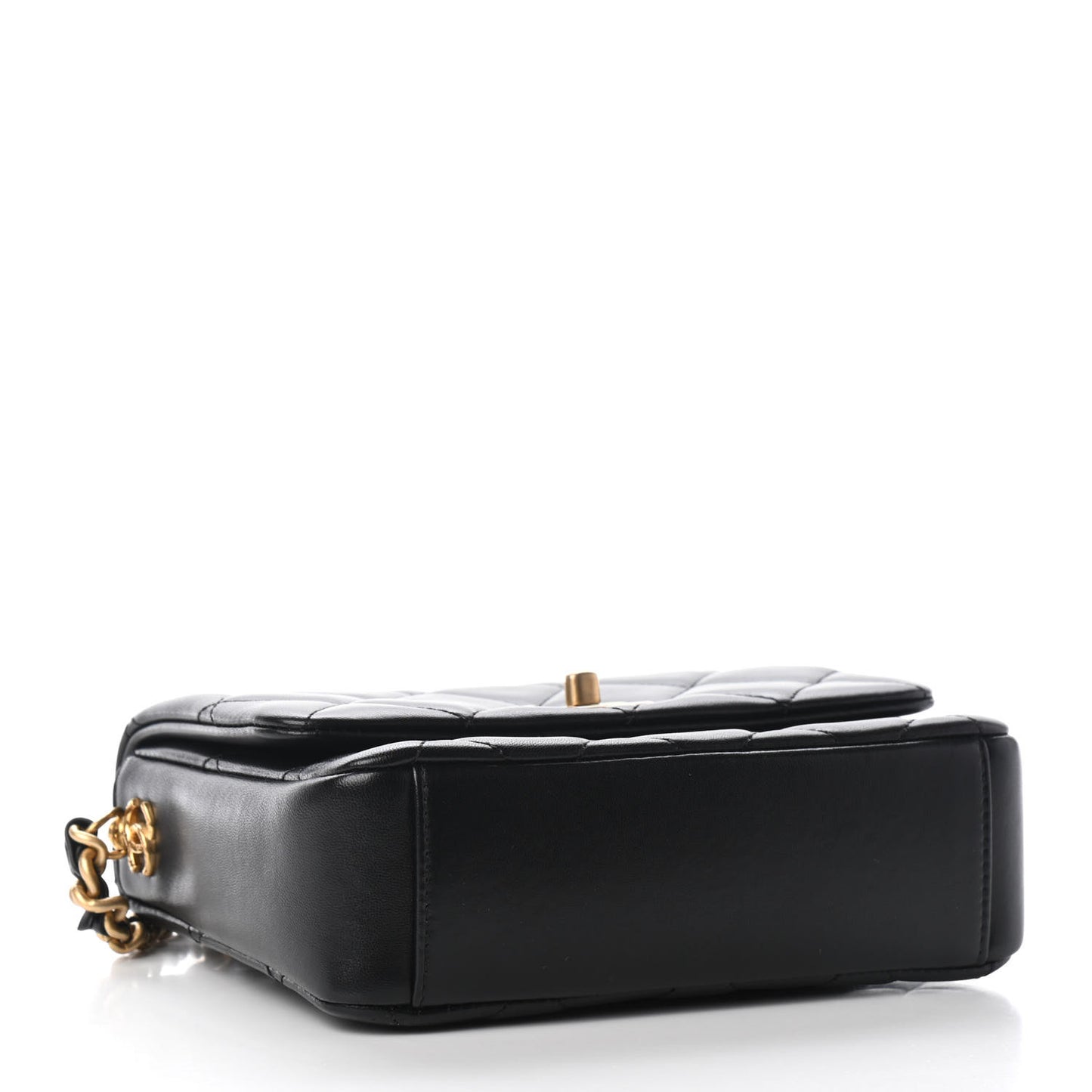 Lambskin Quilted Mini Side Note Flap Black