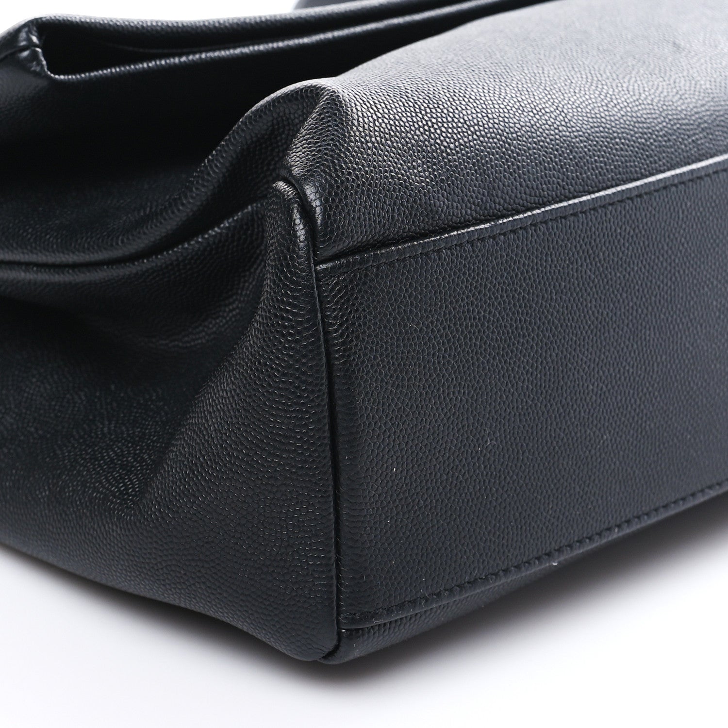 Saint Laurent Grain De Poudre Medium West Hollywood Monogram Fold-Over Black 7 of 8