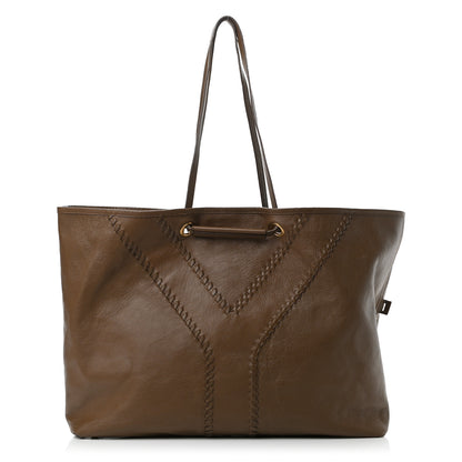 Saint Laurent Metallic Calfskin Large Neo Double Reversible Tote Brown 3 of 15