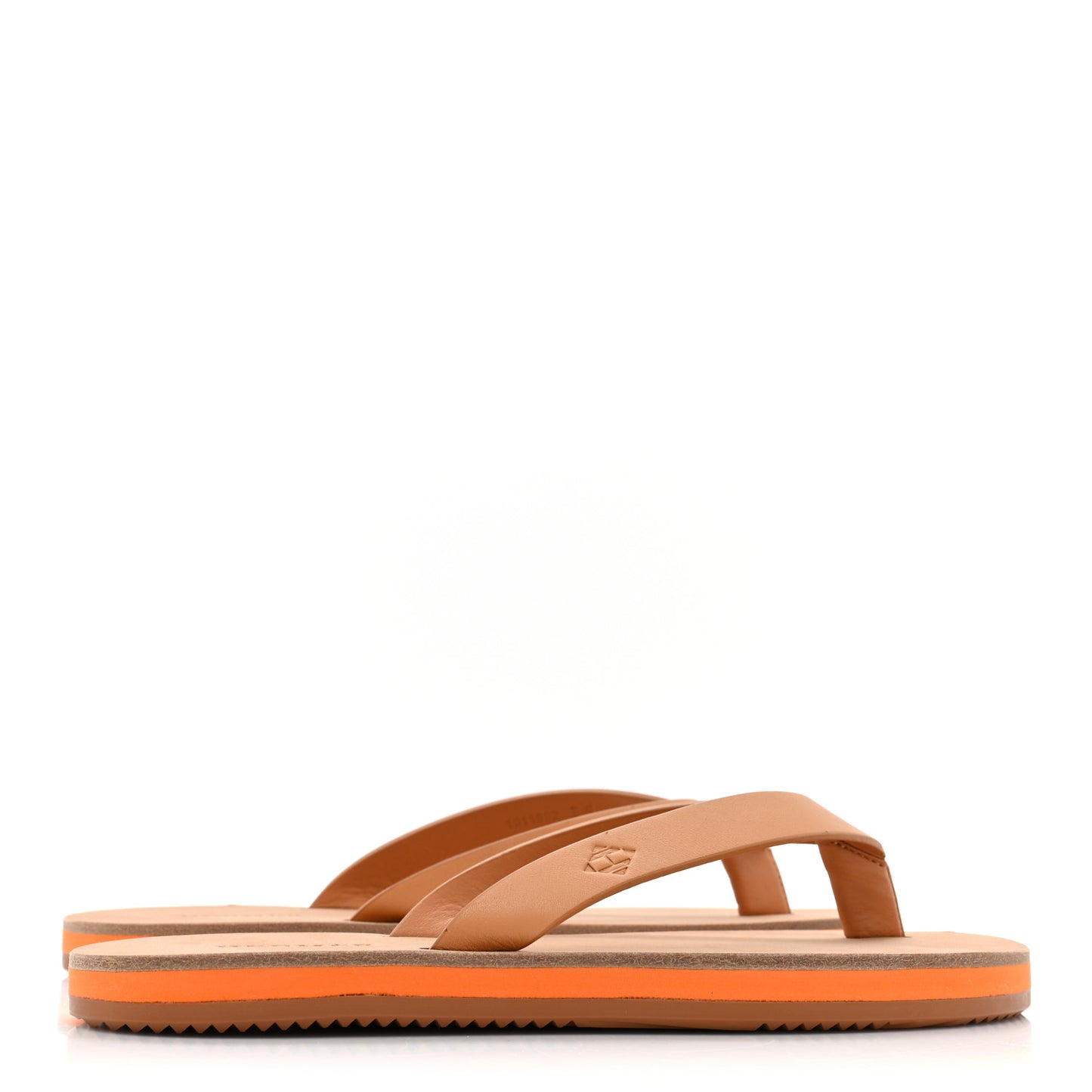 Calfskin Summer Thong Sandals 35 Naturel