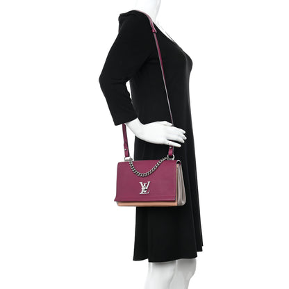 Louis Vuitton Calfskin Lockme II Chain Bag BB Grape Venus Raisin 2 of 13