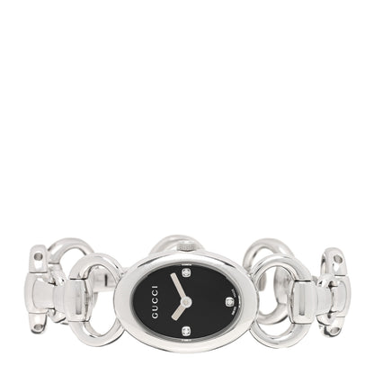 Gucci Stainless Steel Diamond 20mm Tornabuoni Quartz Watch Black 2 of 4