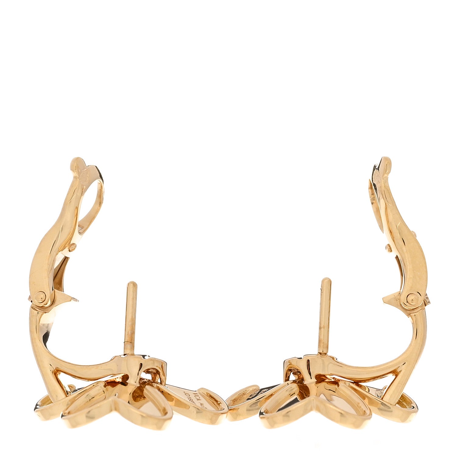 Van Cleef & Arpels 18K Yellow Gold Diamond Small Frivole Earrings 3 of 5