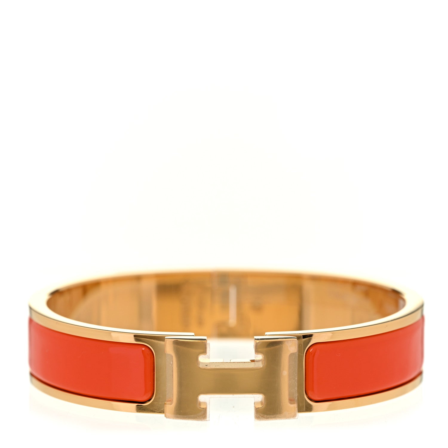 Hermes Enamel Narrow Clic Clac H Bracelet PM Orange 1 of 5