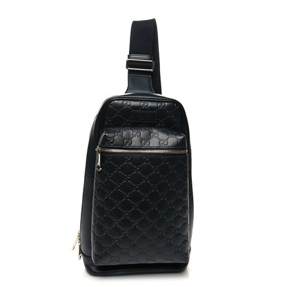 Gucci Guccissima Sling Backpack Black 1 of 11