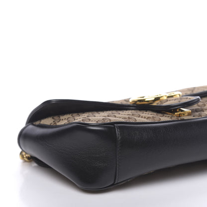 Gucci Monogram Matelasse Diagonal Small GG Marmont Shoulder Bag Beige Black 8 of 10