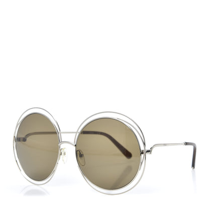Chloe Oversize Round Carlina Oversized Round Sunglasses CE114S Silver Brown 1 of 7