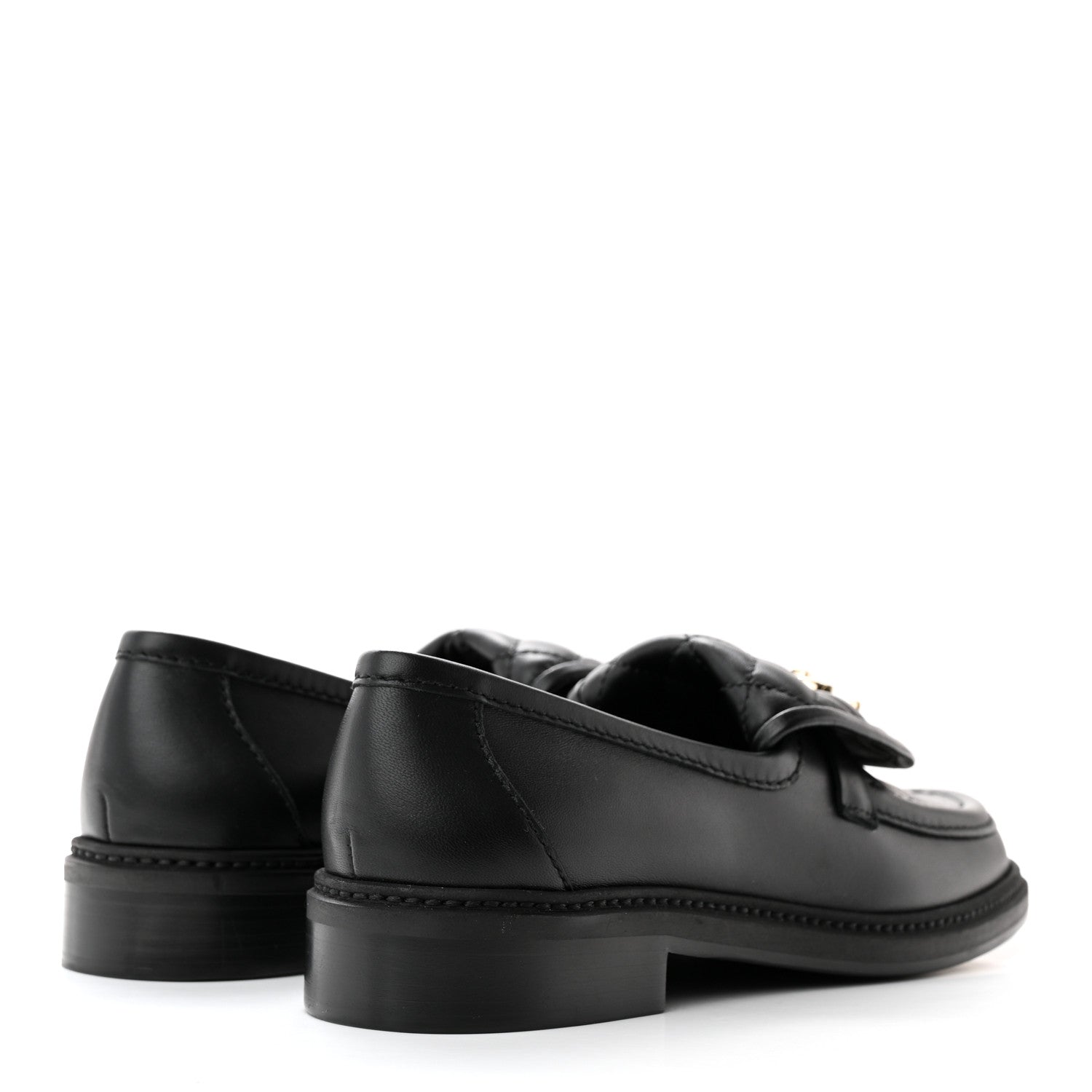 Chanel Lambskin Quilted CC Turnlock Loafers 37 Black 4 of 11