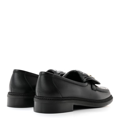 Chanel Lambskin Quilted CC Turnlock Loafers 37 Black 4 of 11