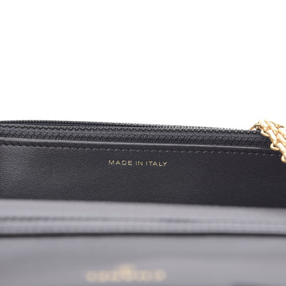 Chanel Calfskin Crocodile Embossed Graffiti 2.55 Cocodile Reissue Wallet On Chain WOC Black Gold 7 of 14