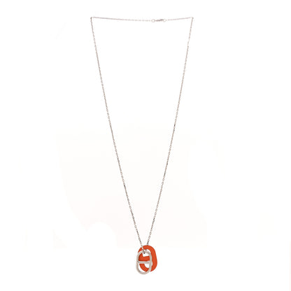 Hermes Swift O'Maillon Pendant Necklace Orange 3 of 8