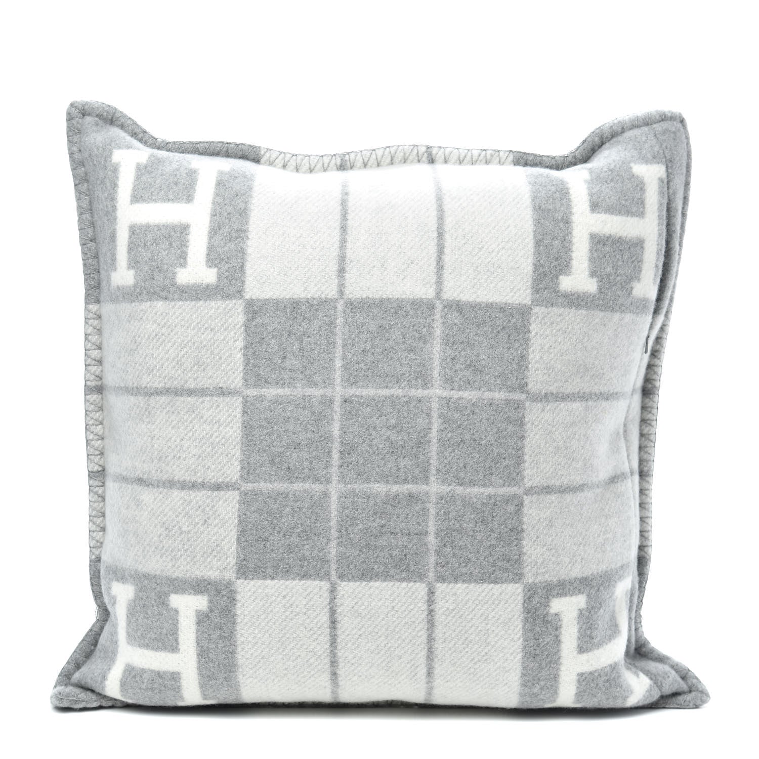 Hermes Wool Cashmere Avalon III Pillow PM Ecru Gris Clair 1 of 3