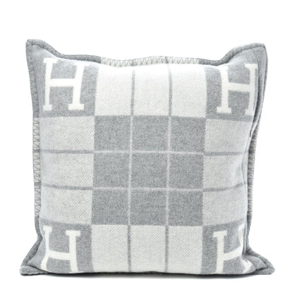 Hermes Wool Cashmere Avalon III Pillow PM Ecru Gris Clair 1 of 3
