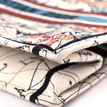 Christian Dior Canvas Embroidered Large Zodiac Book Tote Latte Multicolor 9 of 13