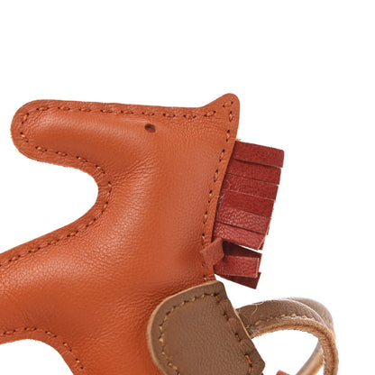 Hermes Milo Lambskin Grigri Rodeo Horse Bag Charm PM Orange Bougainvillea Gold Flamingo 4 of 5