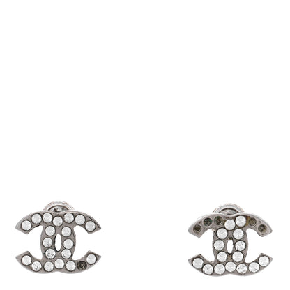 Chanel Crystal Mini Timeless CC Earrings Silver 1 of 7
