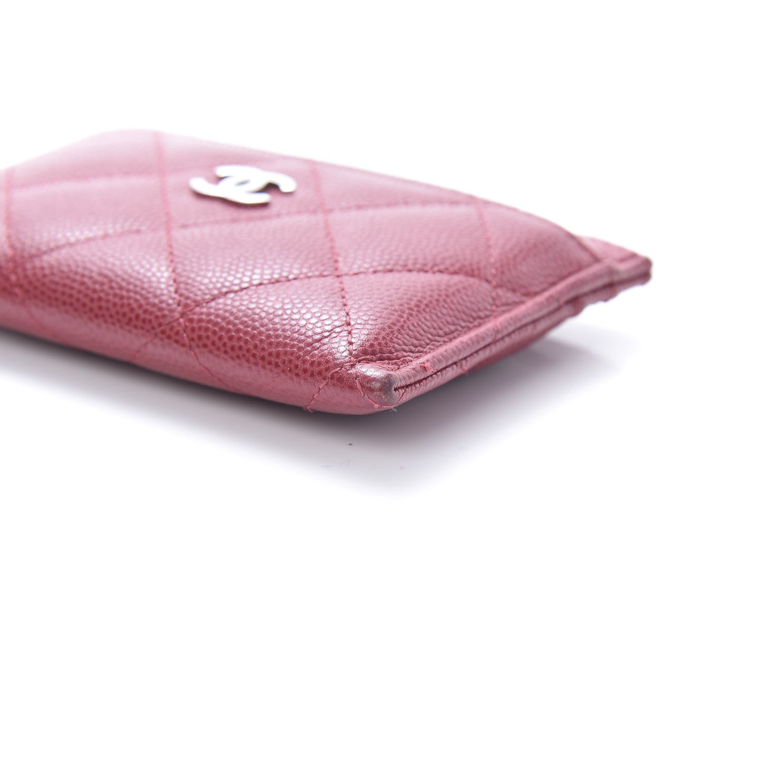 Chanel Caviar Quilted Card Holder Dark Pink 11 of 15