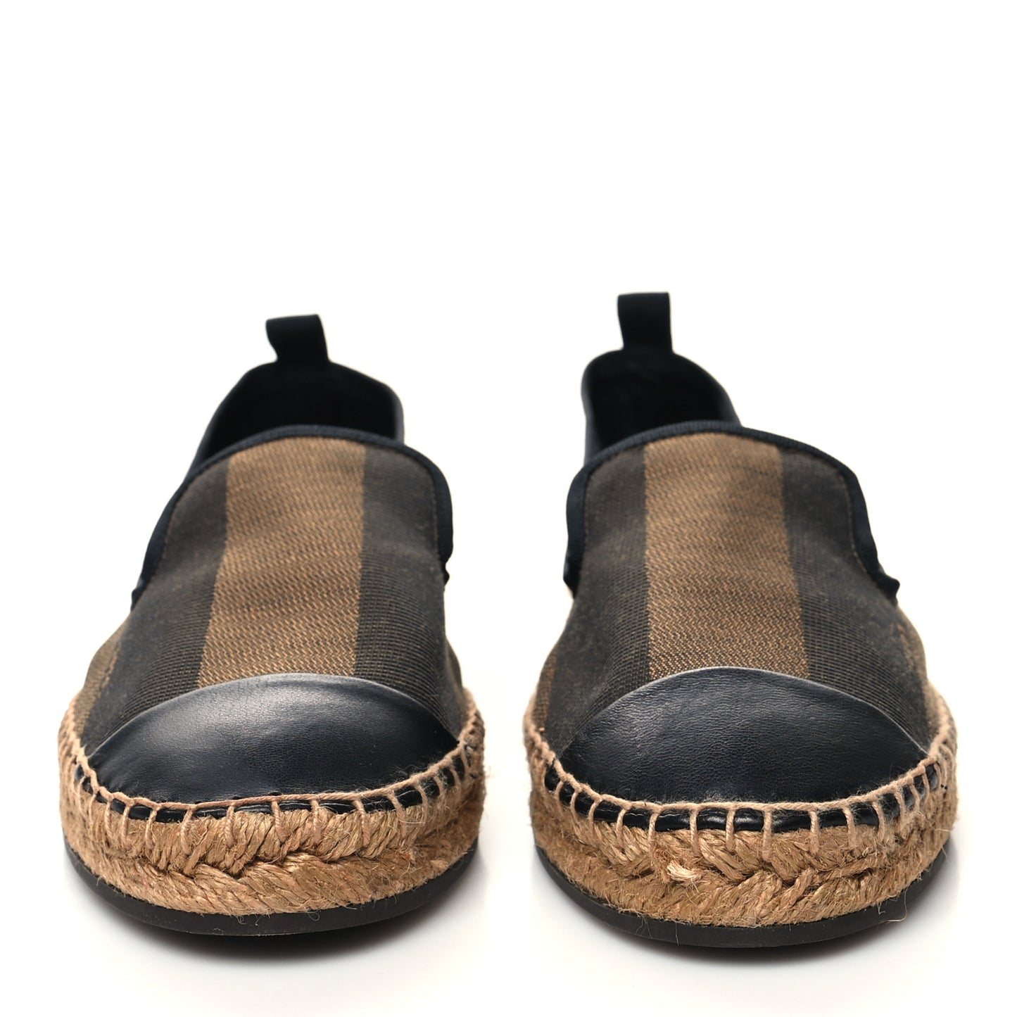 Canvas Pequin Espadrilles 38.5 Tobacco Black