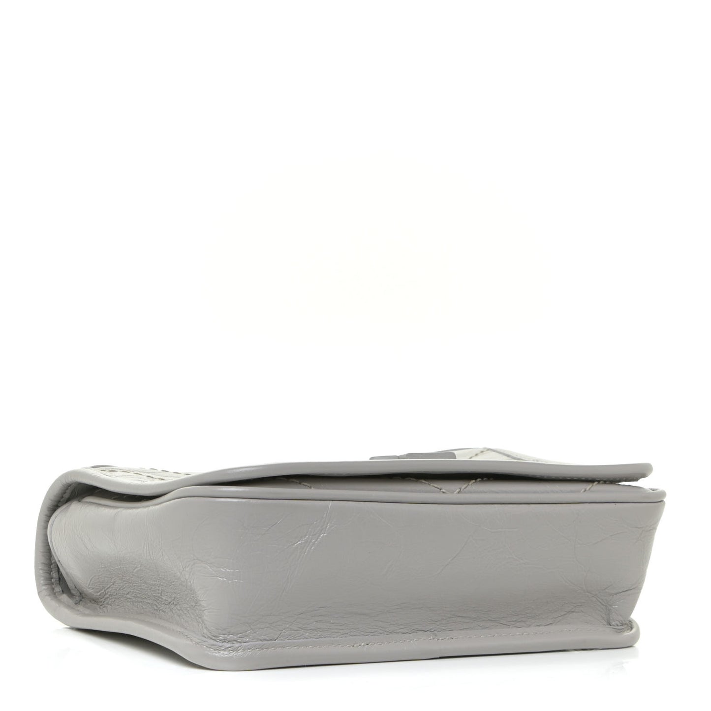 Crinkled Calfskin Matelasse Monogram Niki Chain Wallet Granite