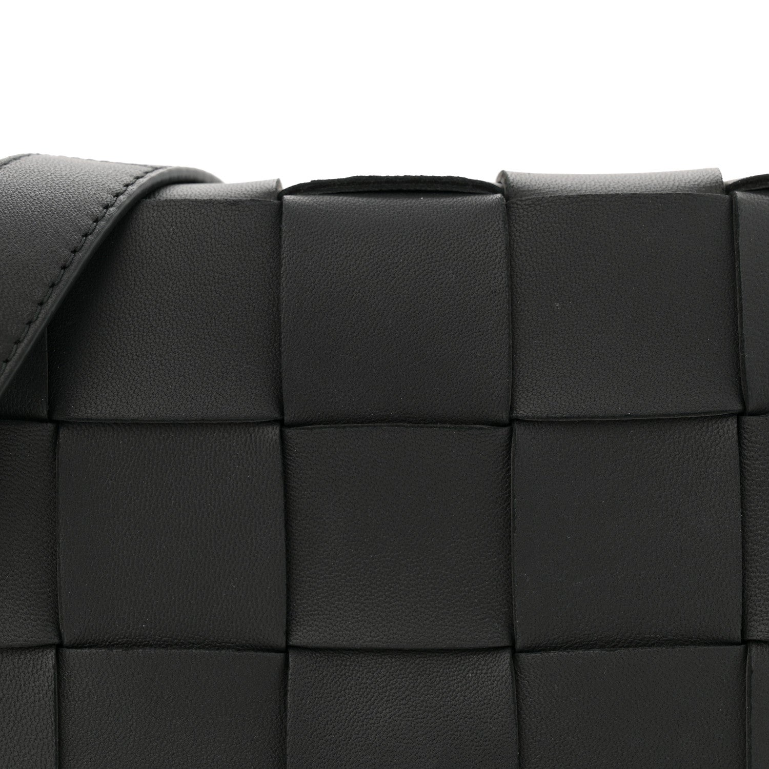 Bottega Veneta Lambskin Maxi Intreccio Small Cassette Crossbody Bag Black 8 of 11