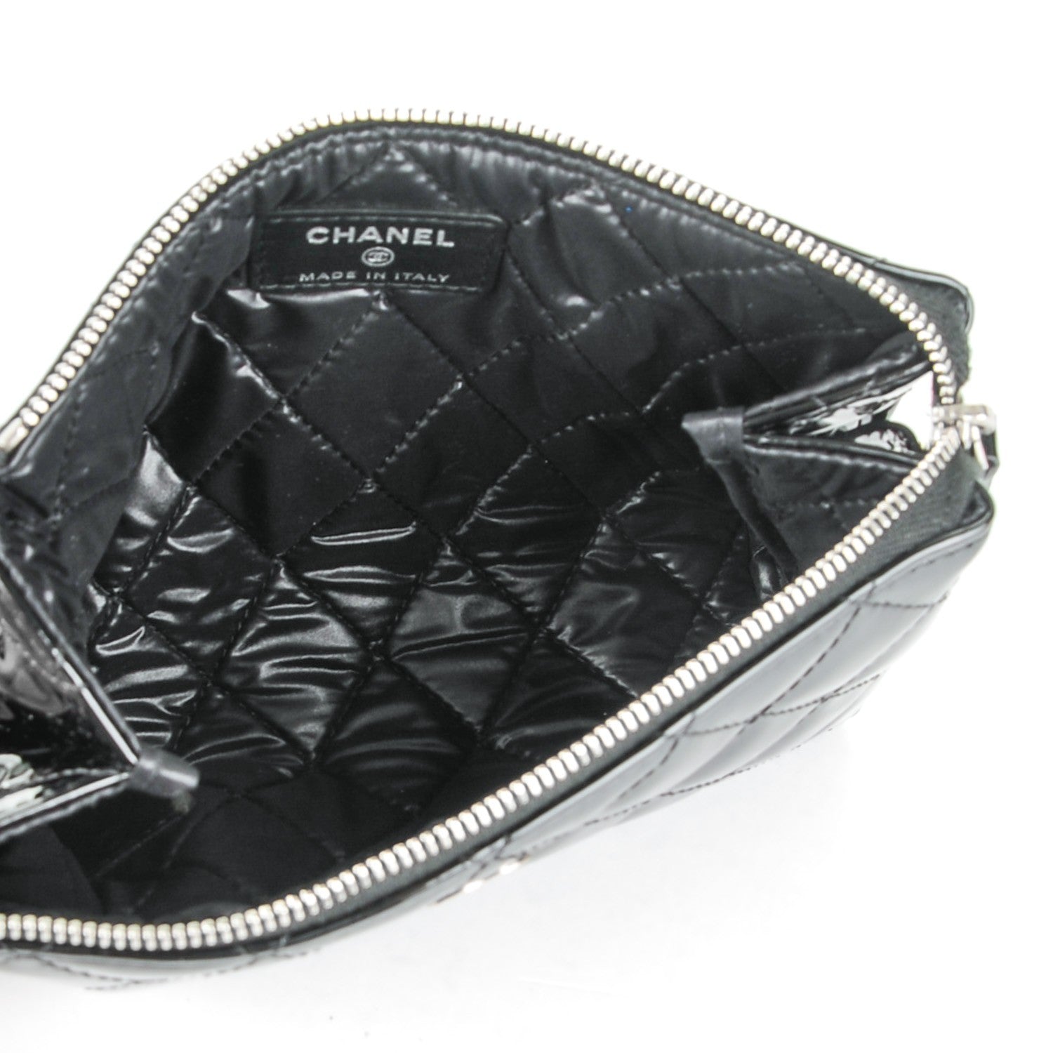 Chanel Patent Quilted Small Cosmetic Case Black 5 of 7