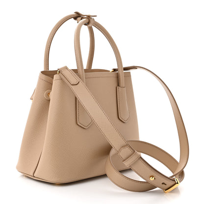Prada Saffiano Cuir Mini Double Bag Cammeo 3 of 9