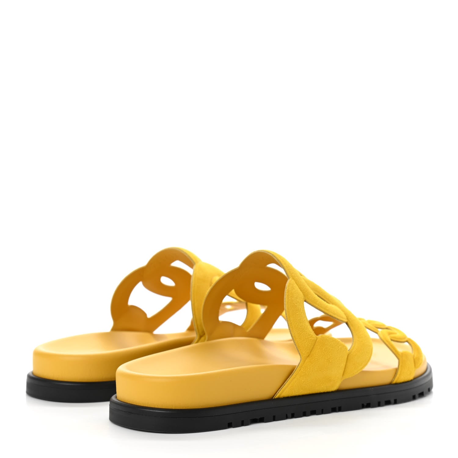 Hermes Suede Goatskin Extra Sandals 36 Jaune Sable 4 of 8