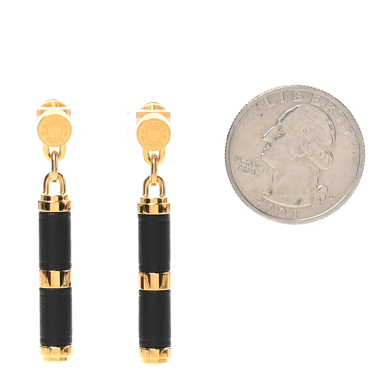 Hermes Swift PM Charniere Earrings Black 2 of 5