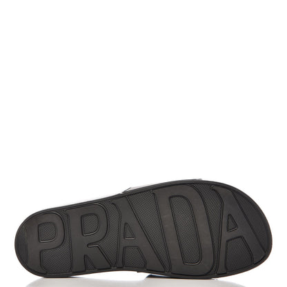 Prada PVC Logo Embossed Pool Slide Sandals 40 Black 8 of 8