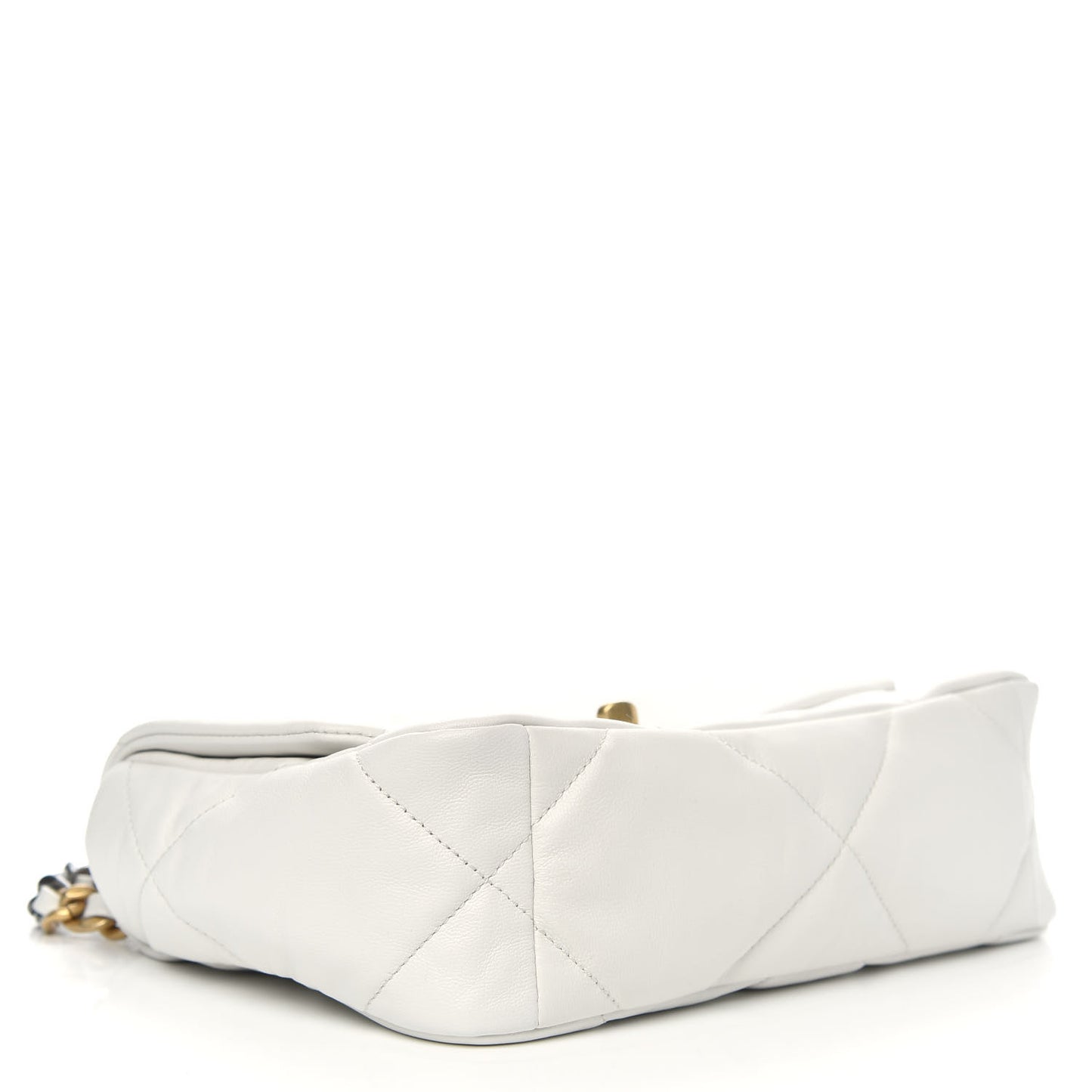 Goatskin Quilted Medium Chanel 19 Flap White