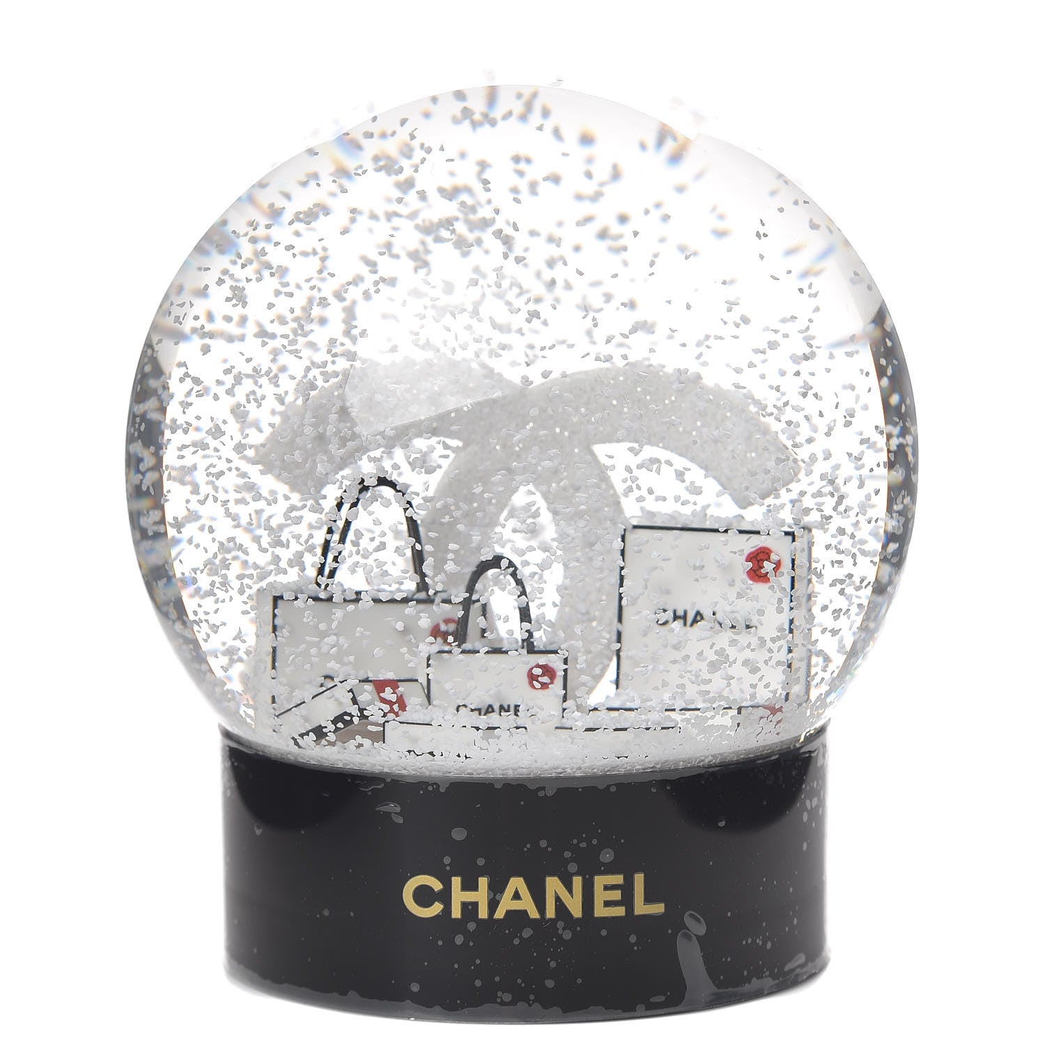 Chanel Glass CC Shopping Bag Snow Globe 1 of 5