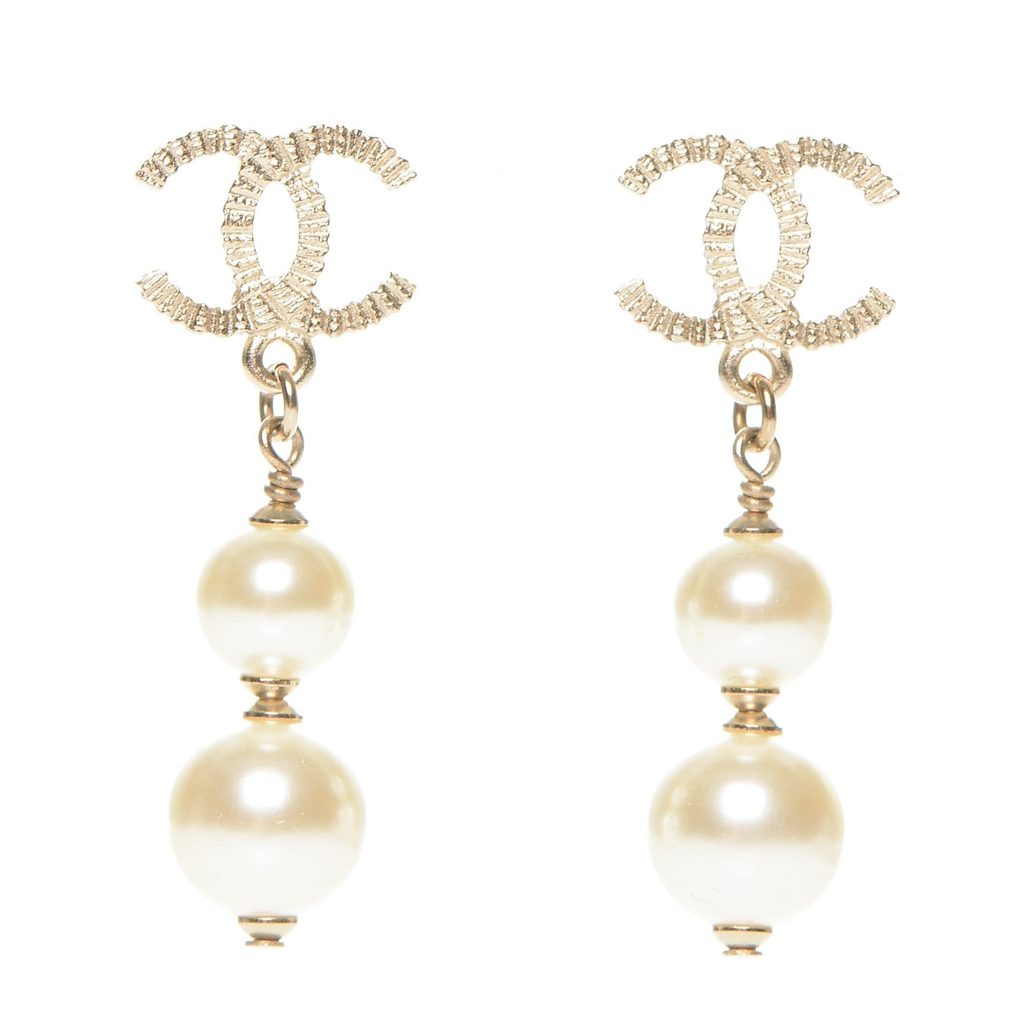 Chanel Pearl CC Drop Earring Gold 1 of 4