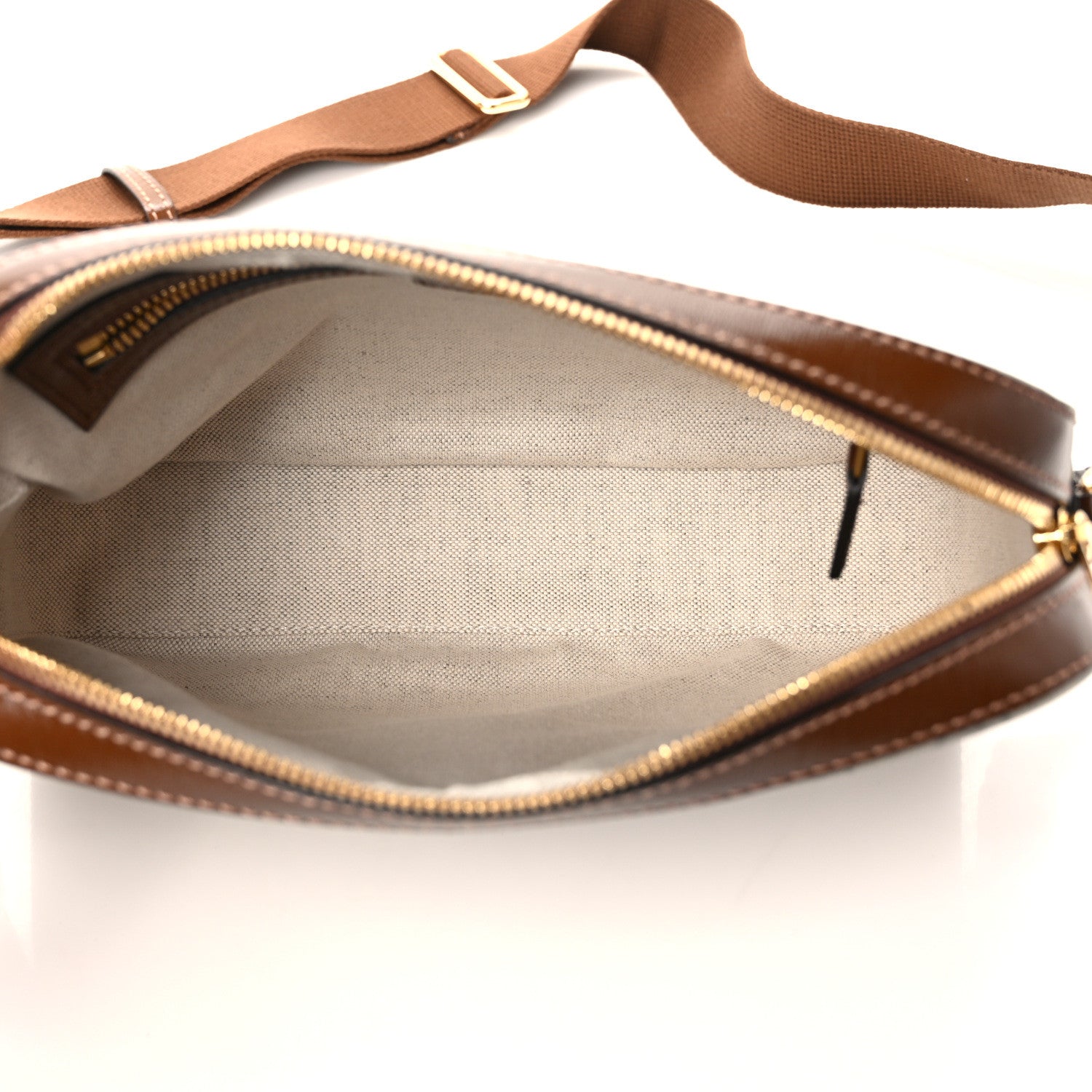 Gucci GG Supreme Monogram Azalea Calfskin Retro Interlocking G Messenger Shoulder Bag Beige Ebony Brown Sugar 5 of 9