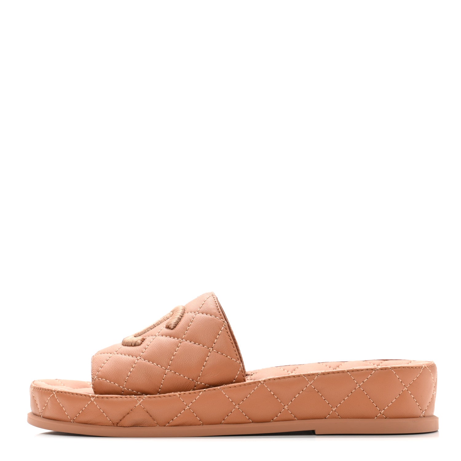 Chanel Lambskin Quilted CC Mules Sandals 36 Brown 1 of 9