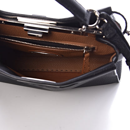 Fendi Cuoio Romano Selleria Bi-Color Medium Peekaboo Iconic Satchel Black Mou 5 of 11