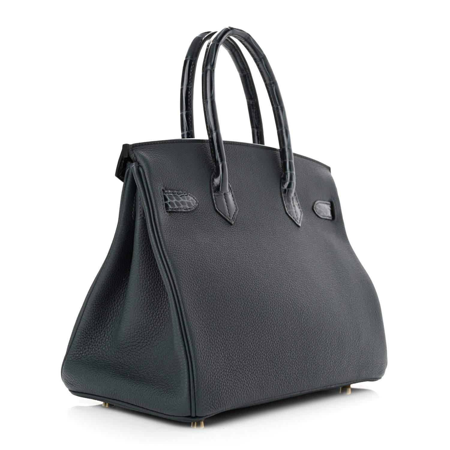 Hermes Togo Shiny Niloticus Crocodile Birkin Touch 30 Vert