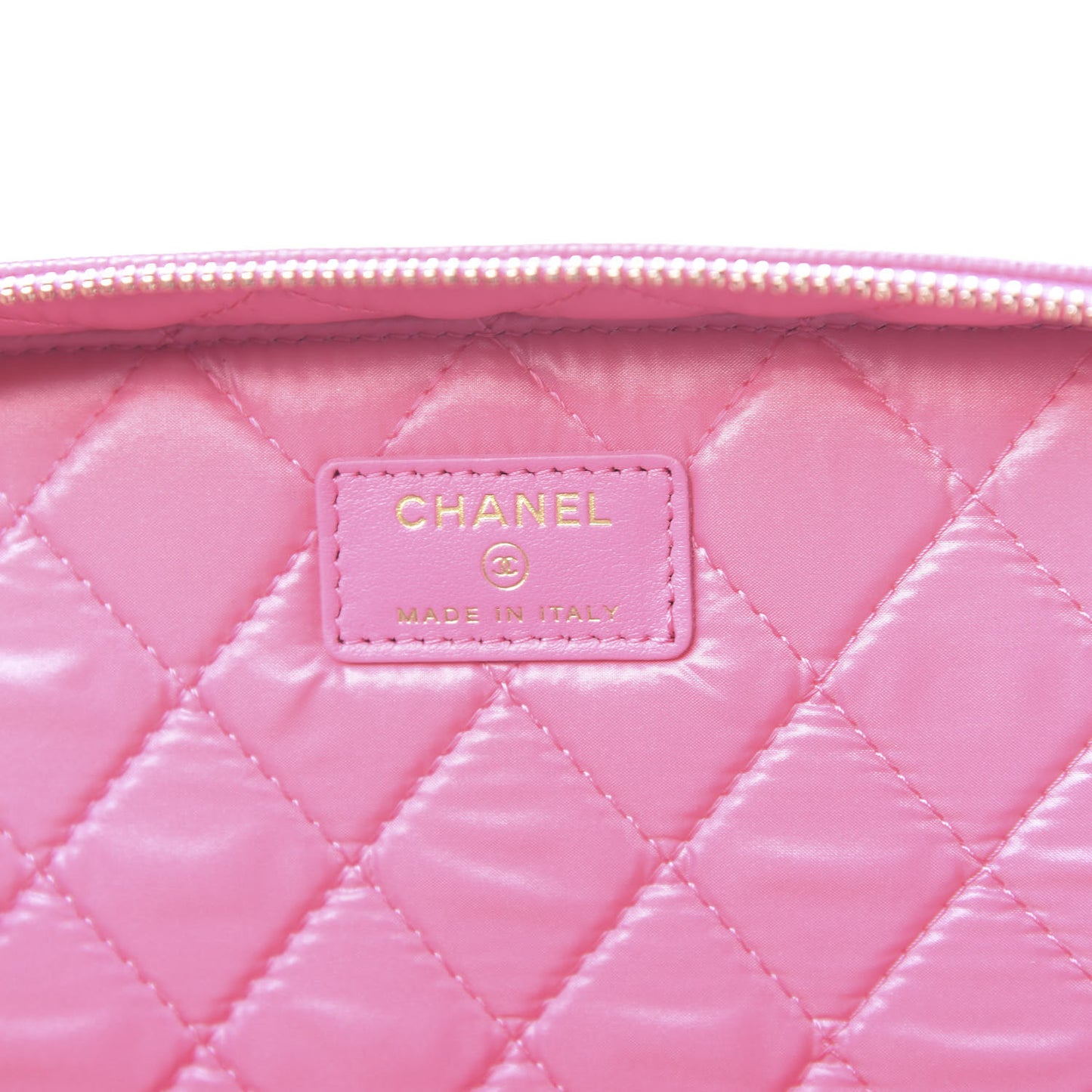 Caviar Quilted Large Vanity Pouch Pink