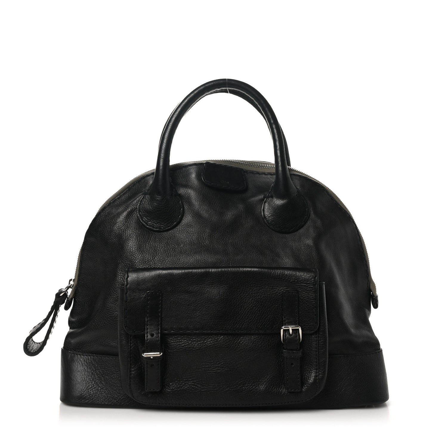 Calfskin Edith Dome Bowler Black